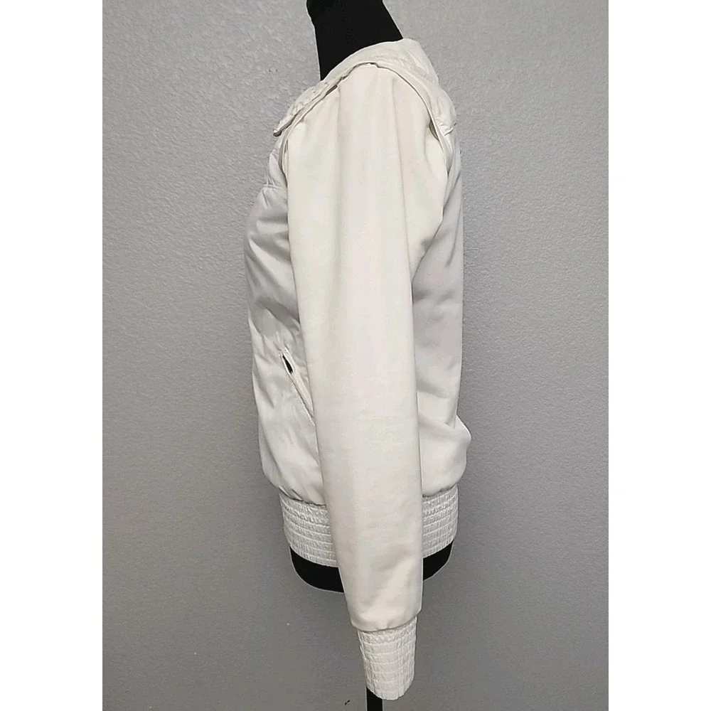 Nike Golf Jacket Vest Womens Small Ivory Puffy Removable Sleeves Pickle‎ ball S